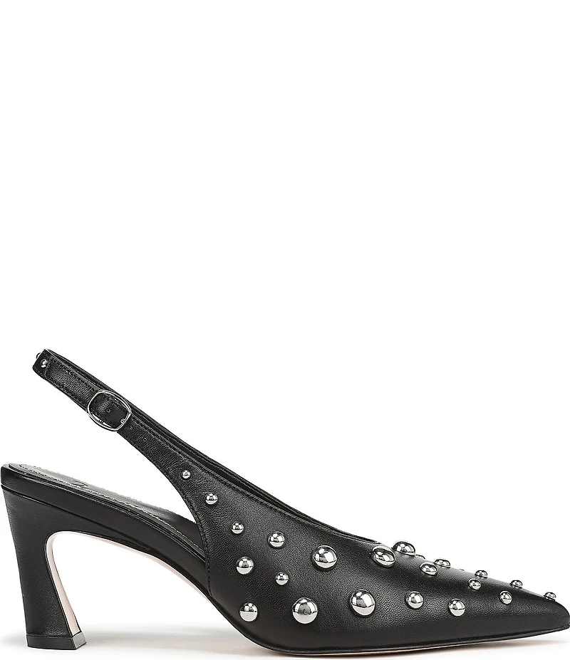 Naturalizer 27 EDIT Elaine Leather Studded Pointed Toe Slingback Pumps