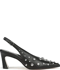 Naturalizer 27 EDIT Elaine Leather Studded Pointed Toe Slingback Pumps