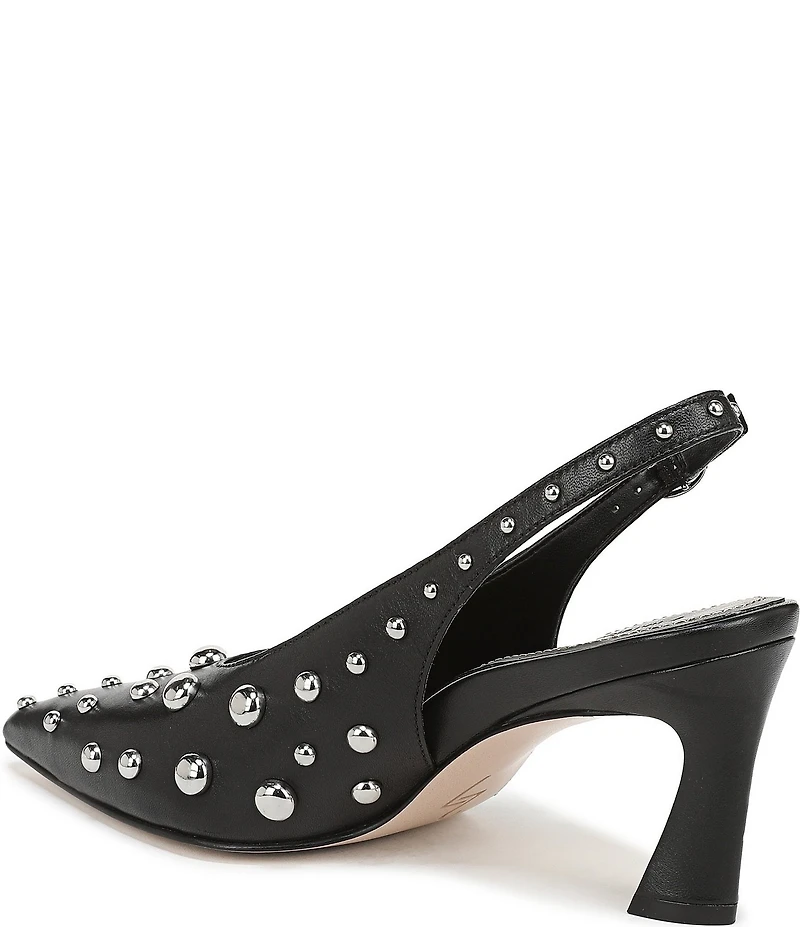 Naturalizer 27 EDIT Elaine Leather Studded Pointed Toe Slingback Pumps