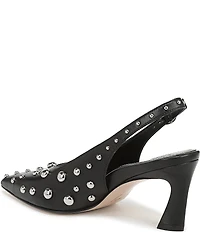 Naturalizer 27 EDIT Elaine Leather Studded Pointed Toe Slingback Pumps