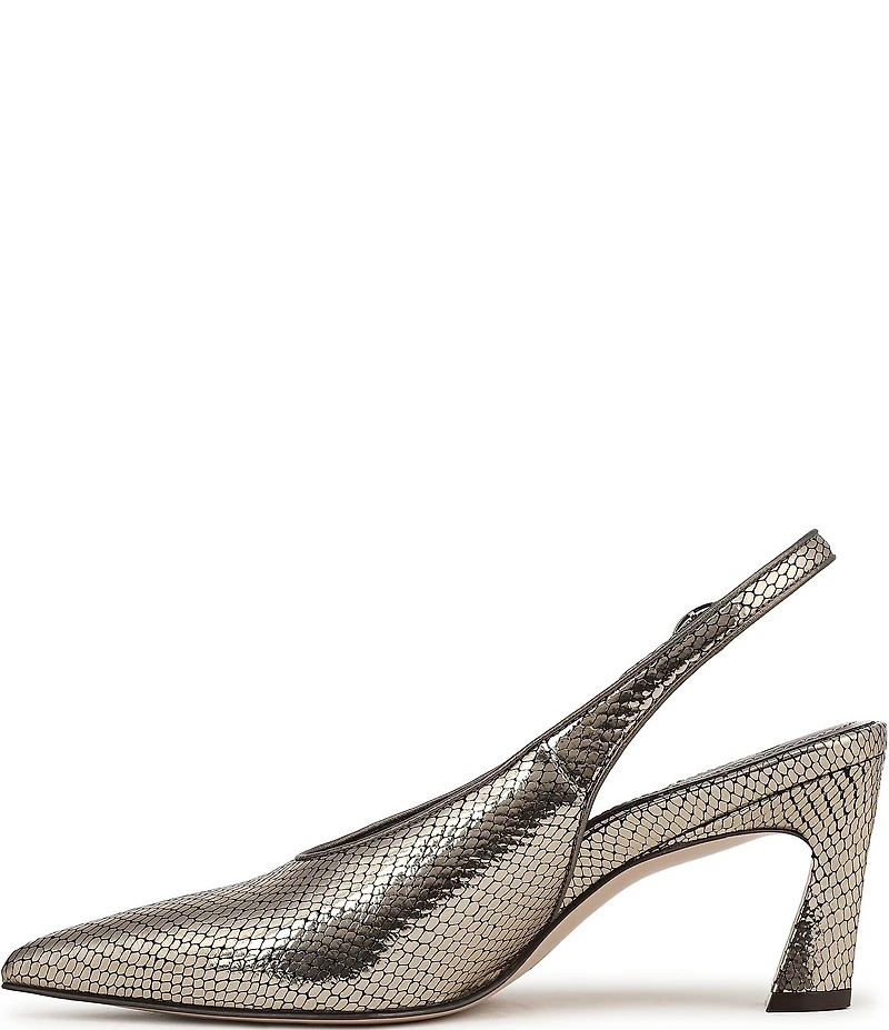 Naturalizer 27 EDIT Elaine Metallic Snake Print Leather Pointed Toe Slingback Pumps