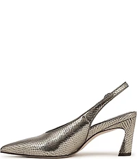 Naturalizer 27 EDIT Elaine Metallic Snake Print Leather Pointed Toe Slingback Pumps