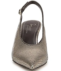 Naturalizer 27 EDIT Elaine Metallic Snake Print Leather Pointed Toe Slingback Pumps