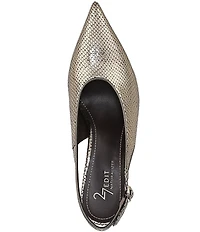 Naturalizer 27 EDIT Elaine Metallic Snake Print Leather Pointed Toe Slingback Pumps