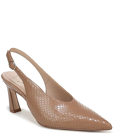 Naturalizer 27 EDIT Elaine Snake Embossed Leather Slingback Dress Heels