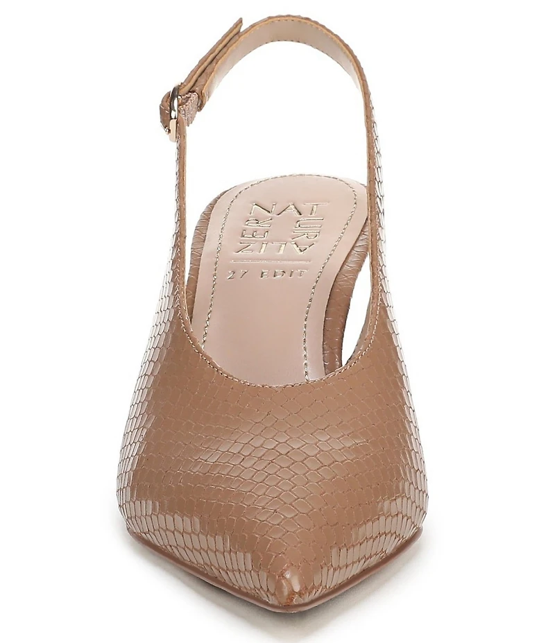 Naturalizer 27 EDIT Elaine Snake Embossed Leather Slingback Dress Heels