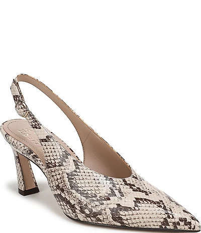 Naturalizer 27 EDIT Elaine Snake Print Leather Slingback Dress Heels
