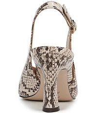 Naturalizer 27 EDIT Elaine Snake Print Leather Slingback Dress Heels