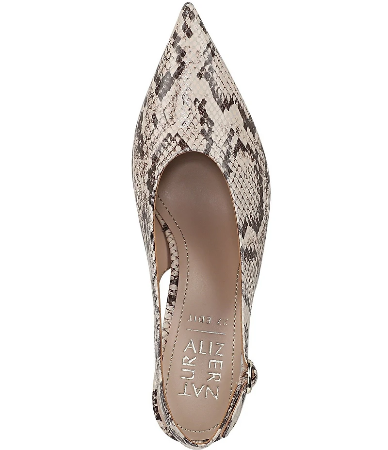 Naturalizer 27 EDIT Elaine Snake Print Leather Slingback Dress Heels
