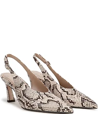 Naturalizer 27 EDIT Elaine Snake Print Leather Slingback Dress Heels