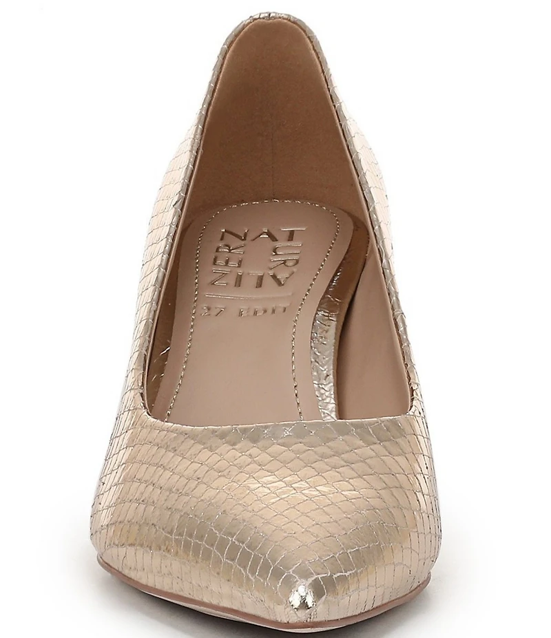 Naturalizer 27 EDIT Francis Metallic Leather Snake Embossed Dress Pumps