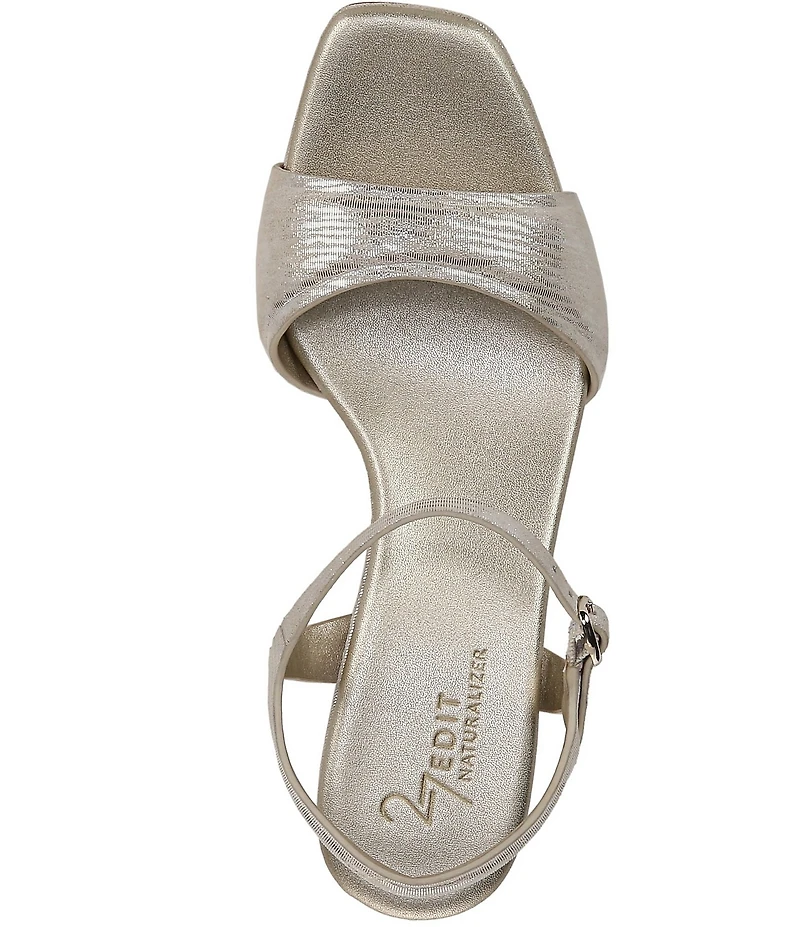 Naturalizer 27 EDIT Grace Metallic Leather Ankle Strap Dress Sandals