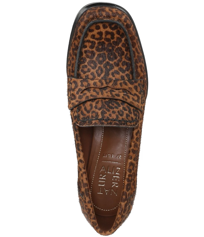 Naturalizer 27 EDIT Haven Leopard Print Calf Hair Penny Loafers