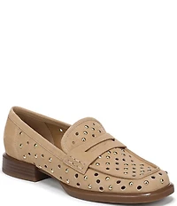 Naturalizer 27 EDIT Haven Studded Perf Suede Penny Loafers