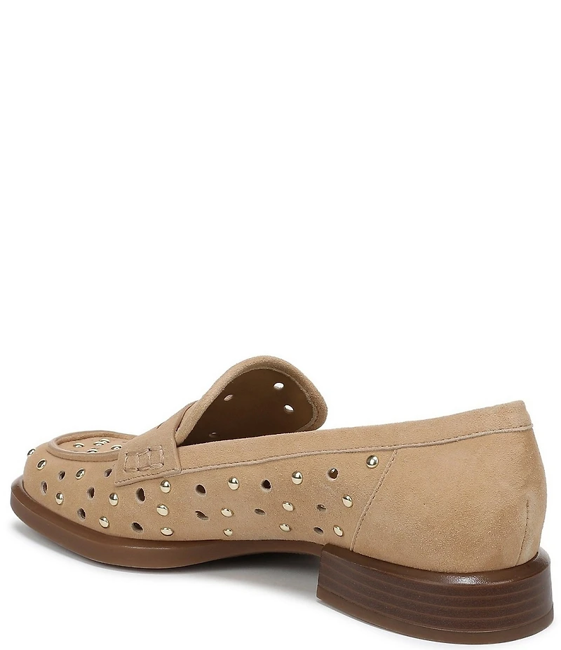 Naturalizer 27 EDIT Haven Studded Perf Suede Penny Loafers