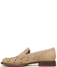 Naturalizer 27 EDIT Haven Studded Perf Suede Penny Loafers