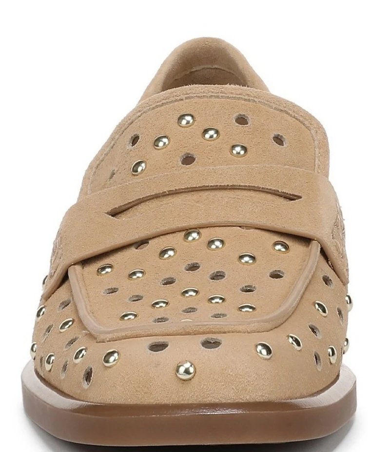 Naturalizer 27 EDIT Haven Studded Perf Suede Penny Loafers