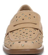 Naturalizer 27 EDIT Haven Studded Perf Suede Penny Loafers