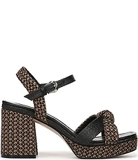 Naturalizer 27 EDIT Peyton Raffia Covered Block Heel Platform Sandals