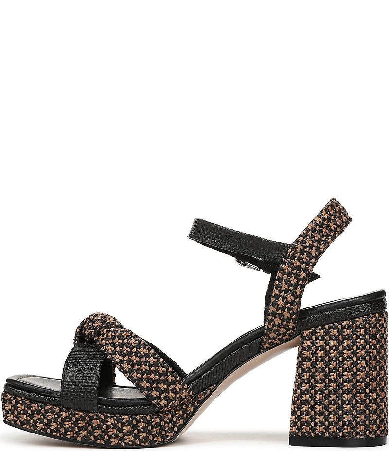 Naturalizer 27 EDIT Peyton Raffia Covered Block Heel Platform Sandals