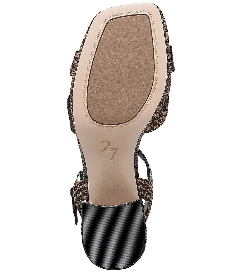 Naturalizer 27 EDIT Peyton Raffia Covered Block Heel Platform Sandals