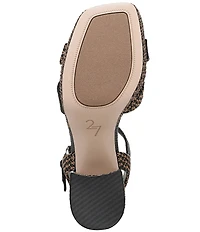 Naturalizer 27 EDIT Peyton Raffia Covered Block Heel Platform Sandals