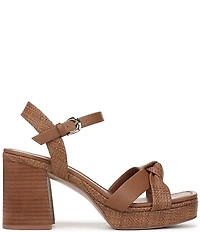 Naturalizer 27 EDIT Peyton Raffia Stack Block Heel Platform Sandals