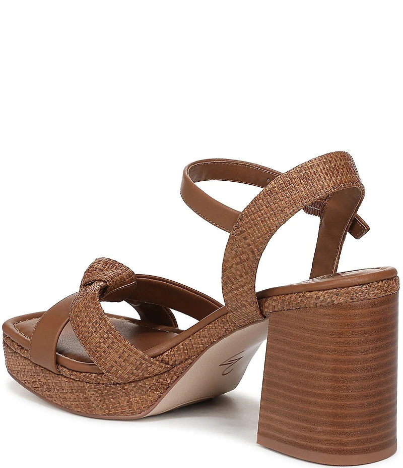 Naturalizer 27 EDIT Peyton Raffia Stack Block Heel Platform Sandals