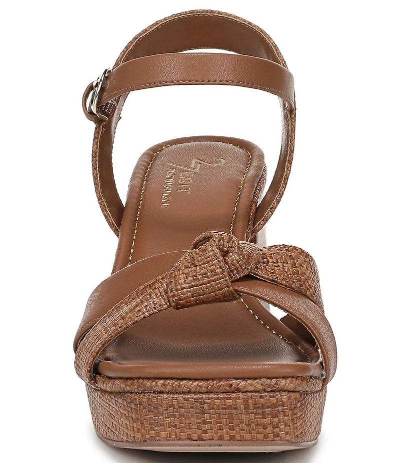 Naturalizer 27 EDIT Peyton Raffia Stack Block Heel Platform Sandals