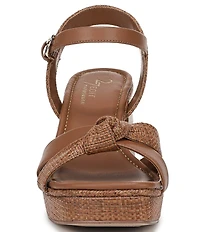 Naturalizer 27 EDIT Peyton Raffia Stack Block Heel Platform Sandals