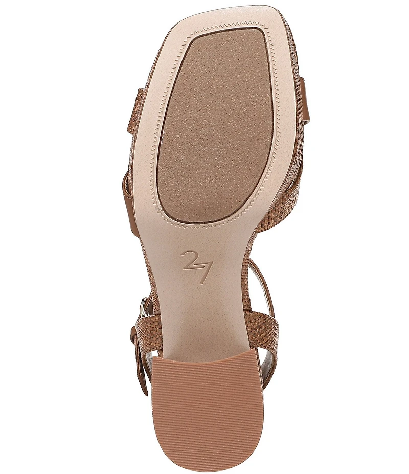 Naturalizer 27 EDIT Peyton Raffia Stack Block Heel Platform Sandals