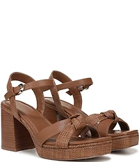Naturalizer 27 EDIT Peyton Raffia Stack Block Heel Platform Sandals