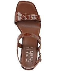 Naturalizer 27 EDIT Suri Crocodile Embossed Leather Slingback Dress Sandals