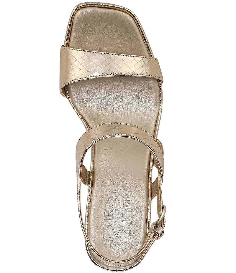 Naturalizer 27 EDIT Suri Metallic Leather Ankle Strap Dress Sandals