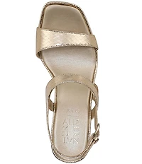 Naturalizer 27 EDIT Suri Metallic Leather Ankle Strap Dress Sandals