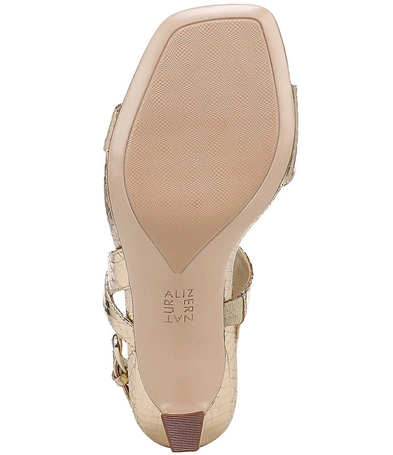 Naturalizer 27 EDIT Suri Metallic Leather Ankle Strap Dress Sandals