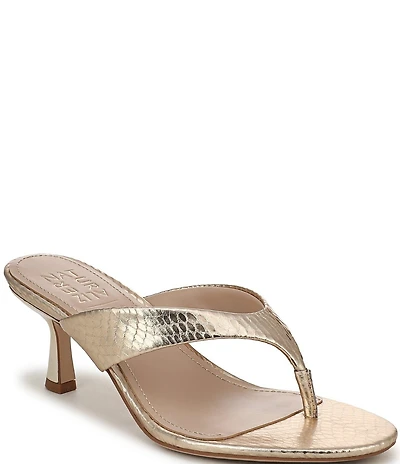 Naturalizer 27 EDIT Tressa Embossed Metallic Thong Dress Sandals