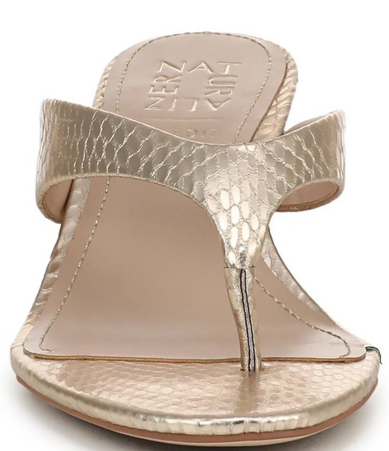 Naturalizer 27 EDIT Tressa Embossed Metallic Thong Dress Sandals
