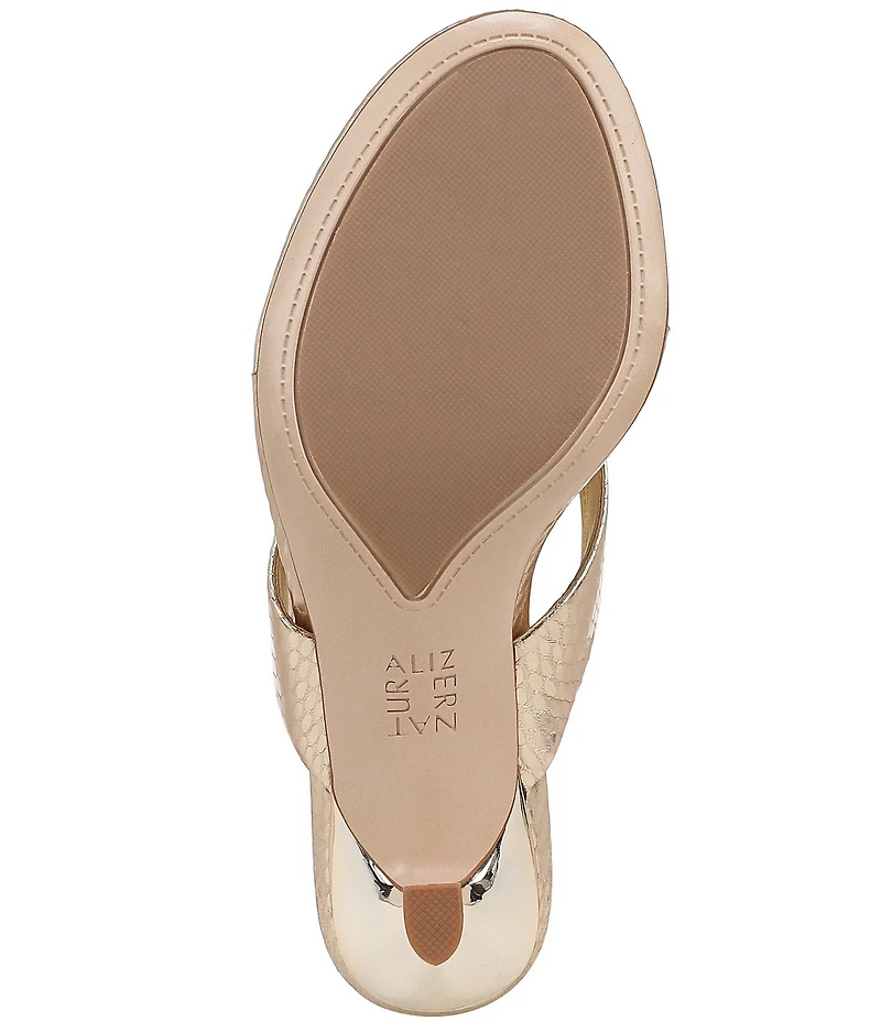 Naturalizer 27 EDIT Tressa Embossed Metallic Thong Dress Sandals