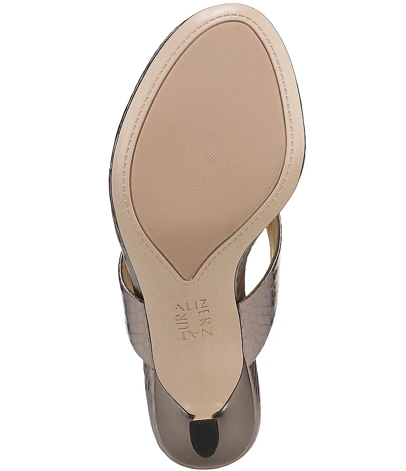 Naturalizer 27 EDIT Tressa Embossed Metallic Thong Dress Sandals