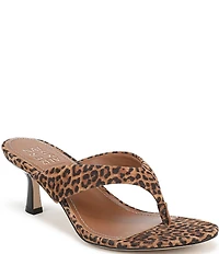 Naturalizer 27 EDIT Tressa Suede Leopard Print Thong Stiletto Dress Sandals