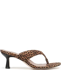 Naturalizer 27 EDIT Tressa Suede Leopard Print Thong Stiletto Dress Sandals
