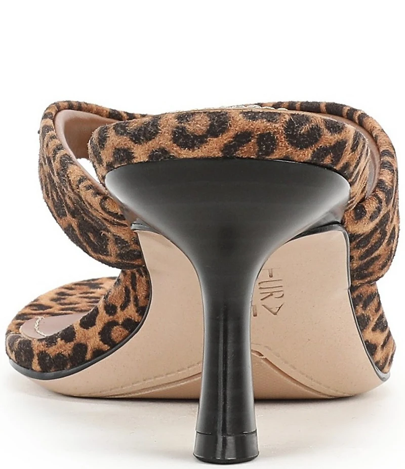 Naturalizer 27 EDIT Tressa Suede Leopard Print Thong Stiletto Dress Sandals