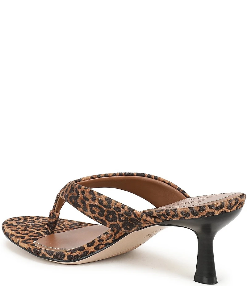Naturalizer 27 EDIT Tressa Suede Leopard Print Thong Stiletto Dress Sandals