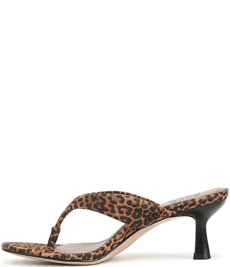 Naturalizer 27 EDIT Tressa Suede Leopard Print Thong Stiletto Dress Sandals