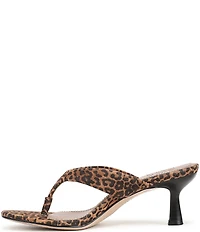 Naturalizer 27 EDIT Tressa Suede Leopard Print Thong Stiletto Dress Sandals