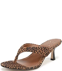 Naturalizer 27 EDIT Tressa Suede Leopard Print Thong Stiletto Dress Sandals