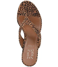Naturalizer 27 EDIT Tressa Suede Leopard Print Thong Stiletto Dress Sandals
