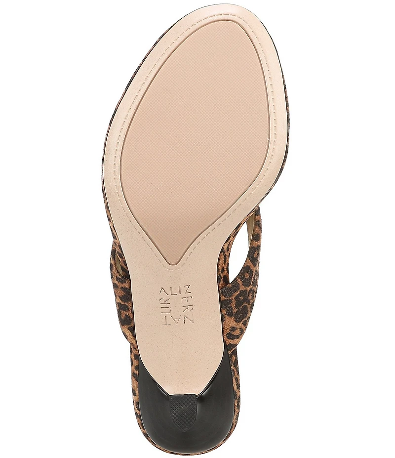Naturalizer 27 EDIT Tressa Suede Leopard Print Thong Stiletto Dress Sandals