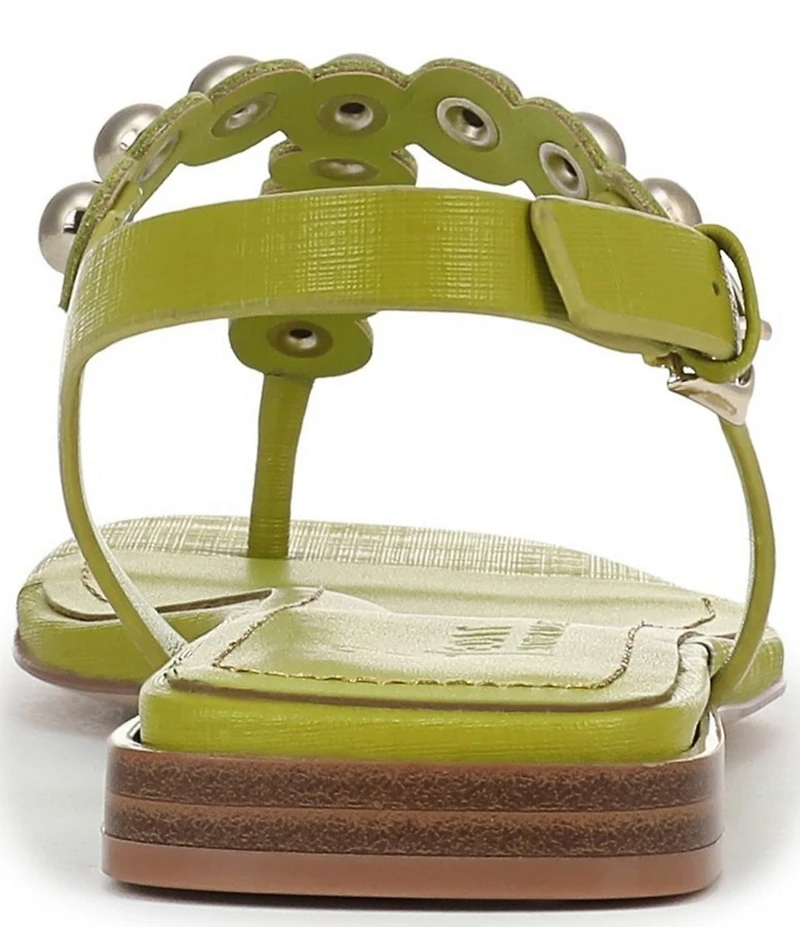 Naturalizer 27 EDT Nara Textured Leather Studded Thong Flat Sandals